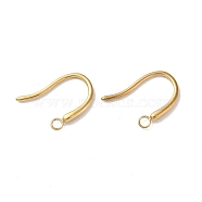 304 Stainless Steel Ear Wire, Real 14K Gold Plated, 12.5x1.5mm, Hole: 1.6mm, Pin: 1mm(STAS-L022-384G)
