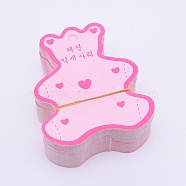 Hair Clip Display Cards, Hanging Dangle Holder Cardboard Tags, Bear, Pink, 73x68x0.5mm, Hole: 7mm(DIY-WH0189-14)