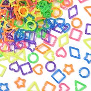 Acrylic Linking Rings, Quick Link Connector, Mixed Shapes, Triangle/Rhombus/Star, Mixed Color, 16.5~24.5x16~17.5x2.4~2.8mm, Inner Diameter: 8.2~15.8x10~12.5mm, about 2000pcs/500g(OACR-Q183-01)