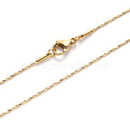 Vacuum Plating 304 Stainless Steel Coreana Chain Necklace, with Lobster Claw Clasp, Golden, 19.68 inch(50cm)x1.6mm(NJEW-S420-006D-G)