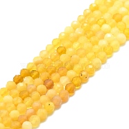 Natural Yellow Opal Beads Strands, Faceted, Round, 4mm, Hole: 0.8mm, about 108pcs/strand, 15.16''~15.55''(38.5~39.5cm)(G-P457-A03-18)