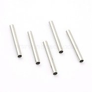 304 Stainless Steel Beads, Tube Beads, Stainless Steel Color, 25x3mm, Hole: 2.4mm(STAS-H160-04A-P)