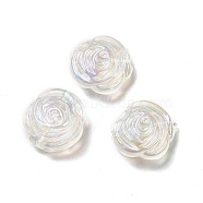 UV Plating Transparent Acrylic Beads, AB Color Plated, Rose, Clear, 17x16.5x8mm, Hole: 2mm(PACR-M001-02)