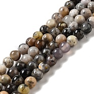 Natural Dendritic Jasper Beads Strands, Round, 6.5mm, Hole: 1mm, about 59~65pcs/strand, 13.78~14.96 inch(35~38cm)(G-E571-31A)