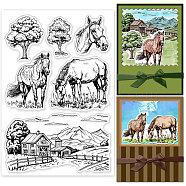 Custom PVC Plastic Clear Stamps, for DIY Scrapbooking, Photo Album Decorative, Cards Making, Horse, 160x110x3mm(DIY-WH0448-0671)