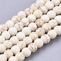 Synthetic Magnesite Beads Strands, Round, 4mm, Hole: 1mm, about 90pcs/strand