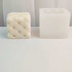 Rhombus-shaped Cube Candle Food Grade Silicone Molds, for Scented Candle Making, White, 77x77x65mm, Inner Diameter: 62x62x60mm(DIY-D071-12)