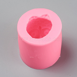 Owl Food Grade Silicone Molds, Fondant Molds, For DIY Cake Decoration, Chocolate, Candy, UV Resin & Epoxy Resin Jewelry Making, Pink, 50x52mm, Inner Diameter: 30mm(DIY-WH0170-48)