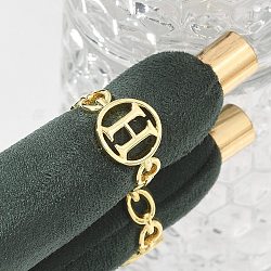 Brass Open Cuff Rings for Women, Letter, Rack Plating, Long-Lasting Plated, Cadmium Free & Lead Free Real 18K Gold Plated, Letter H, 16.5mm(RJEW-K289-01G-H)