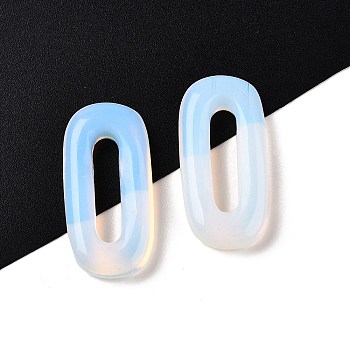 Opalite Oval Pendants, Oval Ring Charms, 30x15~16x5~6mm, Hole: 17.5~19.5x3.5~4.5mm