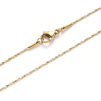 Vacuum Plating 304 Stainless Steel Coreana Chain Necklace, with Lobster Claw Clasp, Golden, 19.68 inch(50cm)x1.6mm