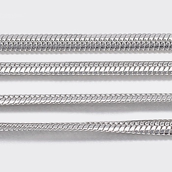 304 Stainless Steel Flat Snake Chains, with Spool, Soldered, Stainless Steel Color, 1.5x0.6mm, about 32.8 Feet(10m)/roll