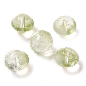 Transparent Glass Beads, Round, Yellow Green, 15.5x12mm, Hole: 1.8mm