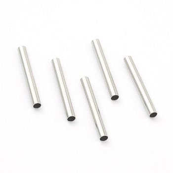 304 Stainless Steel Beads, Tube Beads, Stainless Steel Color, 25x3mm, Hole: 2.4mm