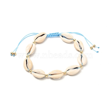 Ensemble de bracelets de cheville en perles tressées en coquillage cauri naturel pour fille femme(AJEW-AN00451-01)-2