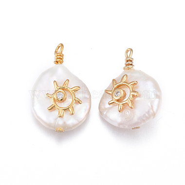 Golden Clear Nuggets Pearl Pendants