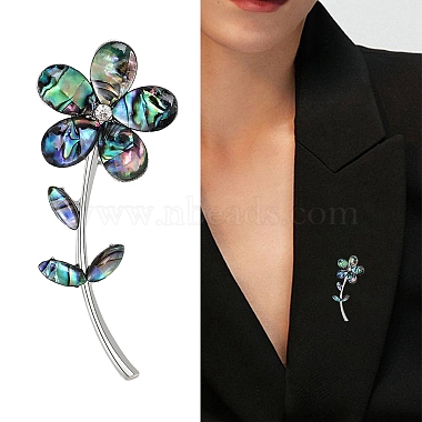 Abalone Shell Flower of Life Brooch(PW-WG0AE00-01)-2