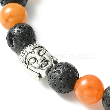 Bracelet extensible en perles de style tibétain pour filles et femmes(BJEW-JB09634)-3