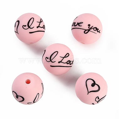 Pink Round Silicone Beads