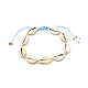 Ensemble de bracelets de cheville en perles tressées en coquillage cauri naturel pour fille femme(AJEW-AN00451-01)-2