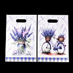 50Pcs 2 Styles OPP Plastic Packaging Bags, Rectangle with Lavender, Mixed Shapes, 25x16.3x0.01cm, 25pcs/style(ABAG-F011-05)