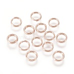 304 Stainless Steel Split Rings, Double Loops Jump Rings, Rose Gold, 5x1mm, Inner Diameter: 3.8mm, Single Wire: 0.5mm(X-STAS-P223-22RG-01)