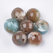 Acrylic Beads, Imitation Gemstone Style, Round, Camel, 15.5~16x15mm, Hole: 2mm(X-OACR-S029-060F-01)