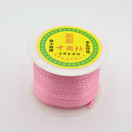 Round String Thread Polyester Fibre Cords, Pearl Pink, 1mm, about 54.68 yards(50m)/roll(X-OCOR-J001-10-1mm)