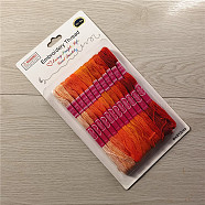 12 Skeins 12 Colors 6-Ply Polycotton(Polyester Cotton) Embroidery Floss, Cross Stitch Threads, Gradient Color, Orange, 0.8mm, 8m(8.74 Yards)/skein(PW22063099175)