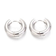 202 Stainless Steel Huggie Hoop Earrings, Hypoallergenic Earrings, with 316 Surgical Stainless Steel Pin, Ring, Stainless Steel Color, 29x30.5x5mm, Pin: 1mm(EJEW-O087-08E-P)