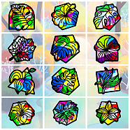 Suncatcher Craft Set, for Kids Window Paint Art Painting, Plants Pattern, 19.9~21x7.6~21cm, about 12pcs/set(DIY-WH0342-035)