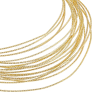 Textured Round Brass Spring Wire, Golden, 0.8mm(CWIR-WH0008-03A)