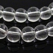 Clear Glass Round Beads Strands, Size: about 3mm in diameter, hole: 1mm, about 110pcs/strand, 13 inch(X-GLAA-GR3MM-01)