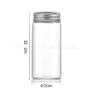 Column Glass Screw Top Bead Storage Tubes, Clear Glass Bottles with Aluminum Lips, Silver, 4.7x10cm, Capacity: 130ml(4.40fl. oz)(CON-WH0086-094F-01)