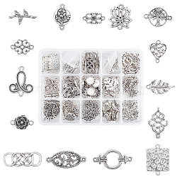 Tibetan Style Alloy Links connectors, Mixed Shapes, Antique Silver, 14x10.8x3cm, about 200pcs/box(TIBE-PH0005-14AS)