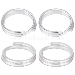 20Pcs 925 Sterling Silver Split Jump Rings, Double Loop Jump Rings, Ring, Silver, 6x2mm, Hole: 4.5mm(STER-BBC0001-33A)