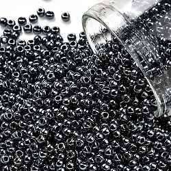 TOHO Round Seed Beads, Japanese Seed Beads, (81) Metallic Hematite, 11/0, 2.2mm, Hole: 0.8mm, about 1103pcs/10g(X-SEED-TR11-0081)