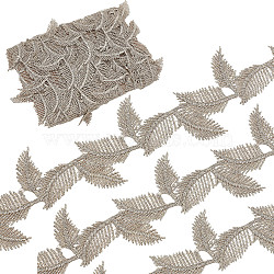 4.75~5 Yards Filigree Polyester Lace Trim, leaf, Tan, 1-3/4 inch(46mm)(OCOR-GF0002-01)