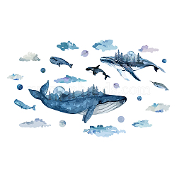 PVC Wall Stickers, Wall Decoration, Whale Pattern, 290x980mm(DIY-WH0228-707)