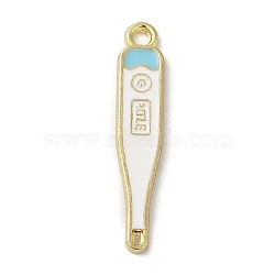 Medical Theme Alloy Enamel Pendants, Golden, Thermometer, 30x6x1.5mm, Hole: 1.5mm(ENAM-U0001-02A)