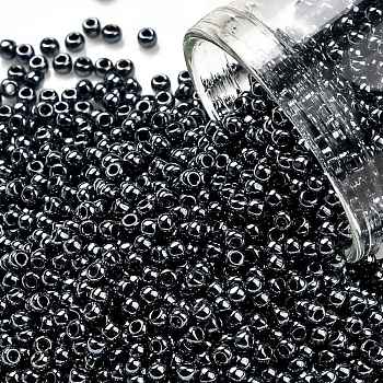 TOHO Round Seed Beads, Japanese Seed Beads, (81) Metallic Hematite, 11/0, 2.2mm, Hole: 0.8mm, about 1103pcs/10g