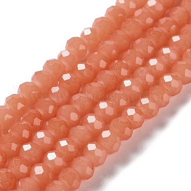 Light Salmon Rondelle Glass Beads