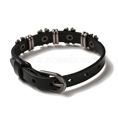 bracelet rivets tête de mort en alliage(BJEW-C037-04A)-4