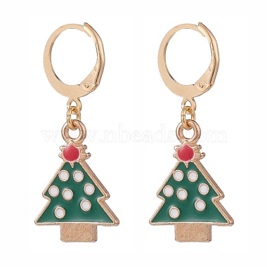 12 Pairs 12 Style 304 Stainless Steel Christmas Dangle Leverback Earrings(EJEW-JE04900)-3