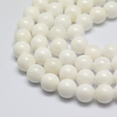 10mm White Round Giant Clam Shell Beads