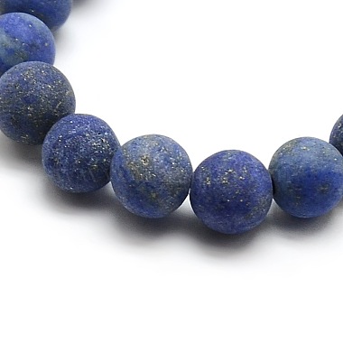Chapelets de perle ronde en lapis-lazuli mat naturel(G-M064-6mm-08)-2