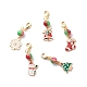 Christmas Theme Alloy Enamel Pendant Decorations(HJEW-JM00749)-1