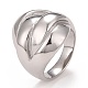 304 Stainless Steel Textured Chunky Finger Ring for Women(RJEW-B040-03B-P)-1