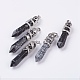 Natural Snowflake Obsidian Big Pointed Pendants(G-G738-A-20)-1