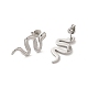 Non-Tarnish 304 Stainless Steel Snake Stud Earrings for Women(EJEW-A035-01P)-2